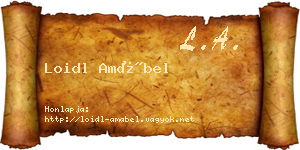 Loidl Amábel névjegykártya
